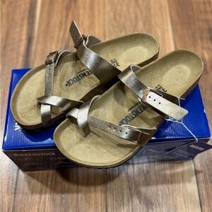 Birkenstock Metallic Pewter Mayari Sandals